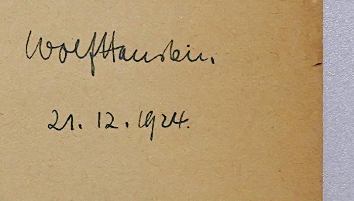 Bc 192 : Das neue Oesterreich (1924);- (Hanstein, Wolfgang), Von Hand: Autogramm, Name, Datum; 'Wolf Hanstein 21.12.1924'. 