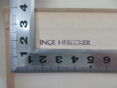 - (Hebecker, Inge), Stempel: Name; 'Inge Hebecker'.  (Prototyp)