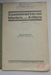 F 500.390  : Zusammenwirken von Infanterie und Artillerie (1932)