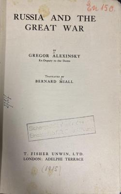 00/11578 : Russia and the great war (1915)