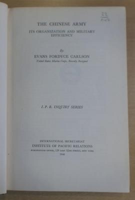 22/147  : The Chinese army : its organization and military efficiency  (1940)