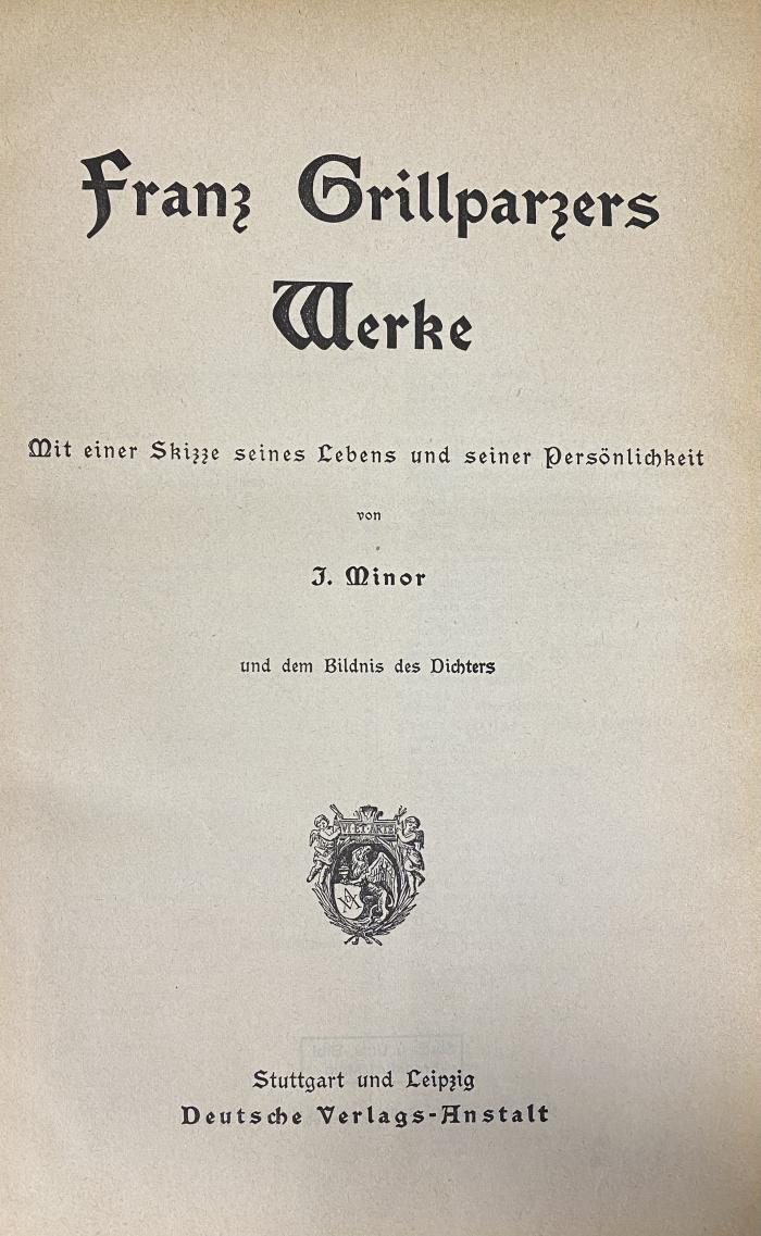 00/22974 : Franz Grillparzers Werke (1903)
