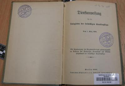 13758 : Dienstanweisung für die Delegirten der freiwilligen Krankenpflege : vom 1. März 1898 (1898)