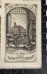 - (Katzenellenbogen, Albert;Katzenellenbogen, Cornelia (gen. Nelly)), Etikett: Exlibris; 'Ex Libris A. u. N. Katzenellenbogen'.  (Prototyp)