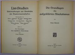 Bc 530 : Die Grundlagen des aufgeklärten Absolutismus (1929)
