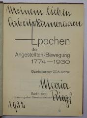 Bc 383 : Epochen der Angestellten-Bewegung : 1774 - 1930 (1930)