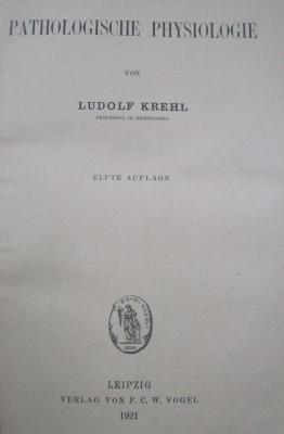 Ki 7 aa: Pathologische Physiologie (1921)