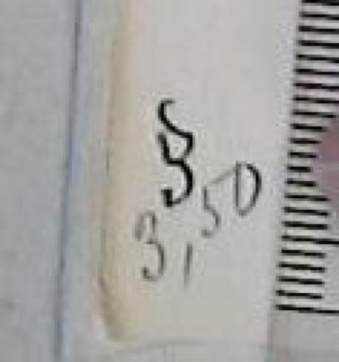 -, Von Hand: Notiz; '§ 3,50'