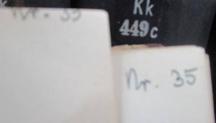 Kk 290 7 Ers.: Behringwerk-Mitteilungen. Heft 7 - Die europäischen und mediterranen Ottern und ihre Gifte (1936);- (unbekannt), Von Hand: Nummer; 'Nr. 35'. 