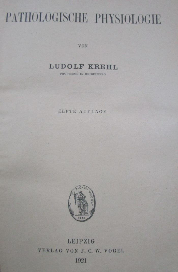 Ki 7 aa: Pathologische Physiologie (1921)