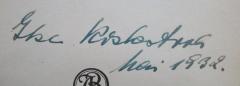 - (Rosko[troh][?], Ilse), Von Hand: Autogramm, Name, Datum; 'Ilse Roskot[roh]
Mai 1932.'. 