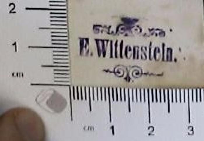 -, Stempel: Exlibris; 'E. Wittenstein' (Prototyp)
