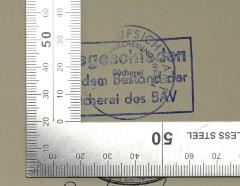 - (Berlin. Aufsichtsamt für das Versicherungswesen), Stempel: Name, Berufsangabe/Titel/Branche; 'Bundesaufsichtsamt für das Versicherungswesen Bücherei'. 