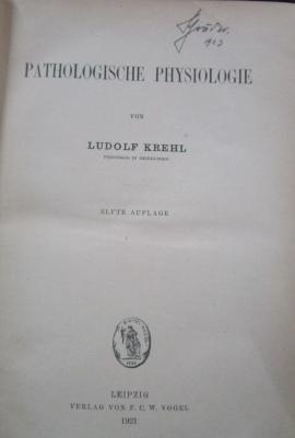 Ki 7 aa 2.Ex.: Pathologische Physiologie (1921)