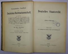 Bc 393-1 : Deutsches Staatsrecht. 1, Die Grundlagen des deutschen Staates und die Reichsgewalt (1892)