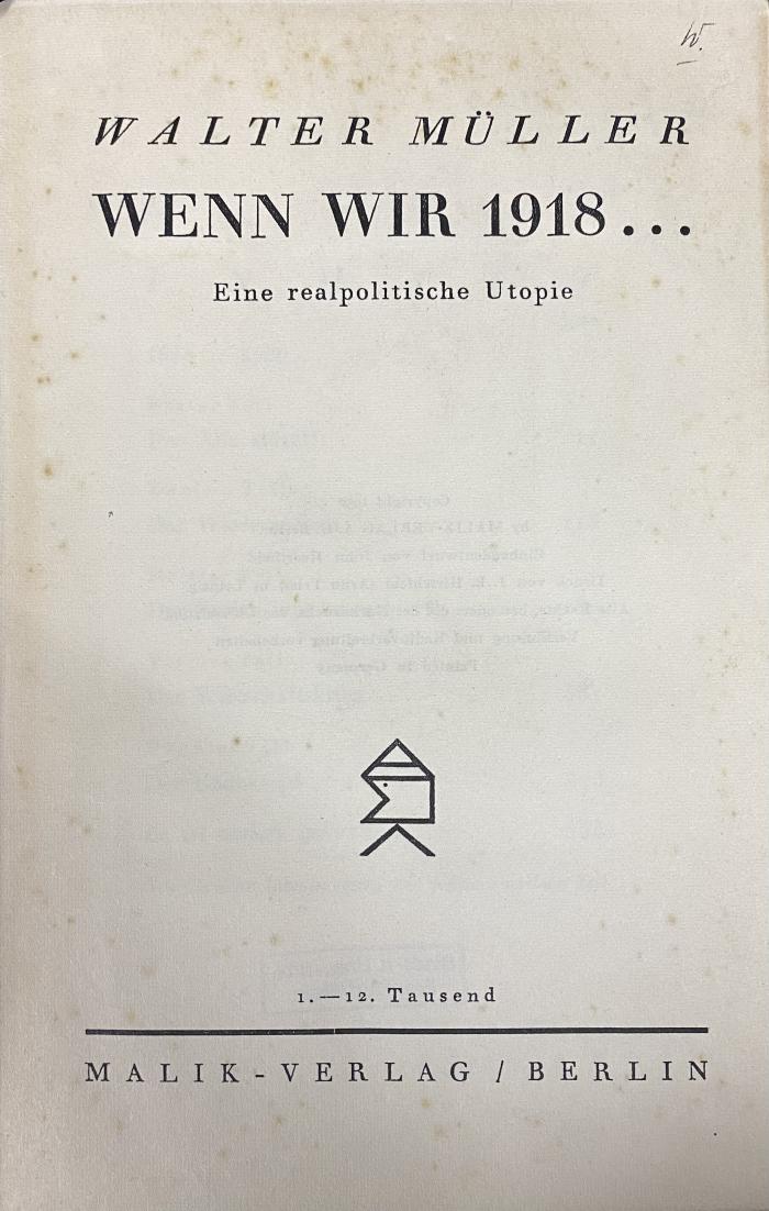 00/23574 : Wenn wir 1918… (1930)