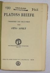SH 609 : Platons Briefe (1918)