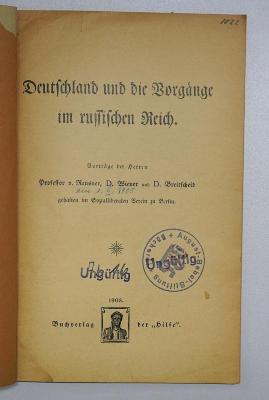 SH 3174 : Deutschland und die Vorgänge im russischen Reich (1905)