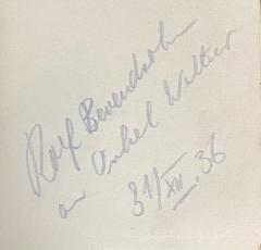 - (Berendsohn, Walter), Von Hand: Widmung; 'Rolf Berendsohn an Onkel Walter 31/XII.36'. 