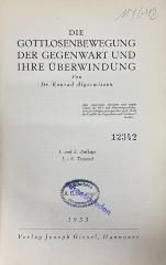 00/22679 : Die Gottlosenbewegung der Gegenwart und ihre Überwindung (1933)