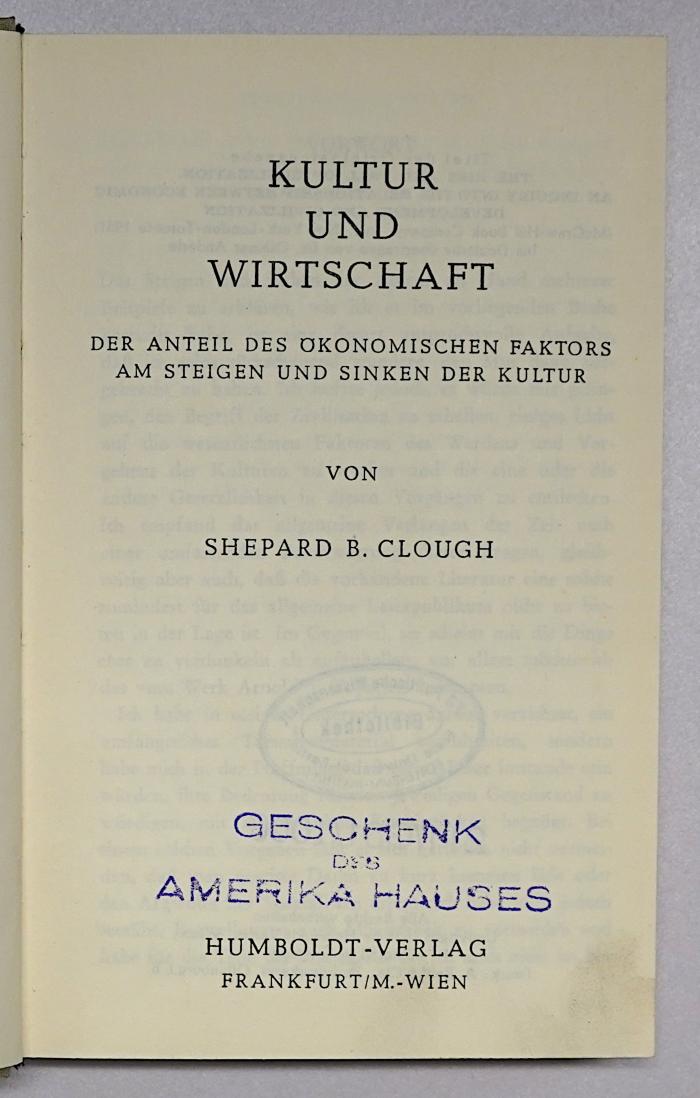 SA 217 : Kultur und Wirtschaft
 (1954)
