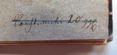 - (Stegmann, L.), Von Hand: ; 'Const. mihi 20 / 996[?]'. 