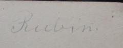 - (Rubin, Paul), Von Hand: Name, Autogramm; 'Rubin.'. 