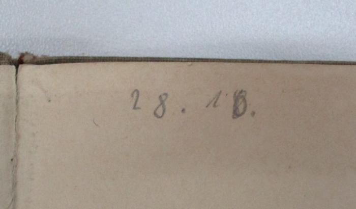 - (unbekannt), Von Hand: Nummer; '28.10.[?]'. 