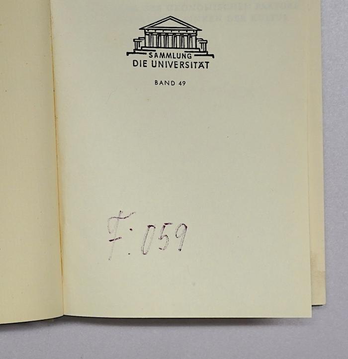 SA 217 : Kultur und Wirtschaft
 (1954);-, Von Hand: Signatur; 'F:059'