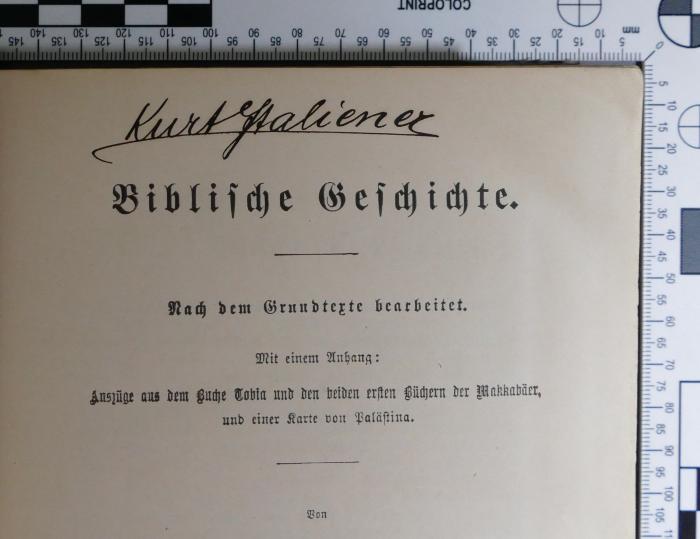 - (Italiener, Kurt), Von Hand: Exlibris, Name; 'Kurt Italiener'. 