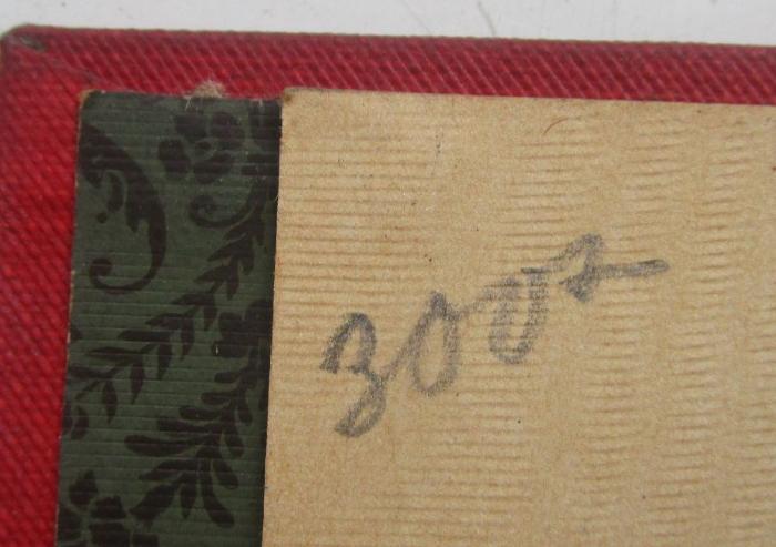 III 41405 g: Durch's Ohr : Lustspiel (1901);- (unbekannt), Von Hand: Nummer; '3007'. 