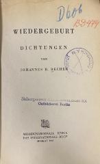 00/12994 : Wiedergeburt : Dichtungen (1940)
