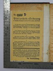 - (Centralverband der Handels-, Transport-, Verkehrsarbeiter und Arbeiterinnen Deutschlands;Deutscher Transportarbeiter-Verband), Etikett: Berufsangabe/Titel/Branche, Notiz, Ortsangabe, Signatur; 'Nr. 580 D
Bibliothek-Ordnung d. Deutschen Transportarbeiter-Verbandes, Sitz Berlin 
[...]'. 