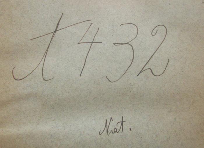 X 4347 3.Ex.: Der Krebs : Eine Einleitung in das Studium der Zoologie (1881);- (Israelitische Kultusgemeinde Troppau), Von Hand: Signatur; 'A 432 Nat.'. 