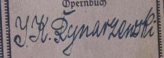 J / 970 (Rynarzewski, Josef Karl), Von Hand: Autogramm, Name; 'J. K. Rynarzewski'. 