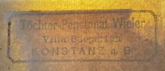 - (Töchter-Pensionat Wieler), Stempel: Name; 'Töchter-Pensionat Wieler Villa Seegarten Konstanz a. B.'.  (Prototyp)