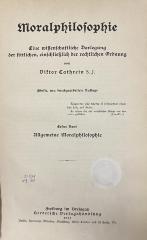 00/21455 Bd. 1 : Allgemeine Moralphilosophie (1911)