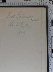 - (Italiener, Kurt), Von Hand: Exlibris, Notiz, Notiz; 'Kurt Italiener 
Kl. O. III M.  
1909'. 