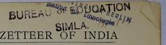 - (Bureau of Education Simla), Stempel: Berufsangabe/Titel/Branche, Name, Ortsangabe; 'Bureau of Education Simla'. 