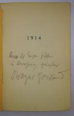 - (Fischer, Eugen Dr.), Von Hand: Widmung; 'Herrn Dr. Eugen Fischer in Verehrung gewidmet. Wenzel G[…]and'. 