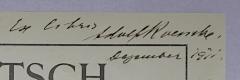 - (Roesicke, Adolf), Von Hand: Autogramm, Name, Datum; 'Ex libris Adolf Roesicke Dezember 1911.'. 