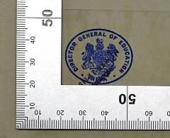 - (Bureau of Education Simla), Stempel: Berufsangabe/Titel/Branche, Ortsangabe; 'Director General of Education India'.  (Prototyp)