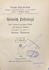 44/26423 : Heinrich Pestalozzi: eine Auswahl aus seinen Briefen und kleineren Schriften (1909)