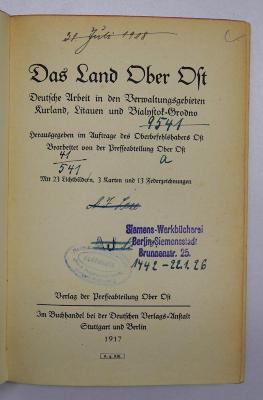 SA 2049 : Das Land Ober Ost (1917)