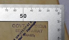 - (Bureau of Education Simla), Stempel: Name, Berufsangabe/Titel/Branche; 'Govt. Of India Secretariat Library '. 