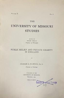 Q 00/1315 : Public relief and private charity in England (1903)