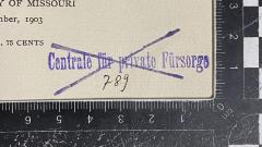 - (Centrale für private Fürsorge), Stempel: Name; 'Centrale für private Fürsorge'.  (Prototyp)