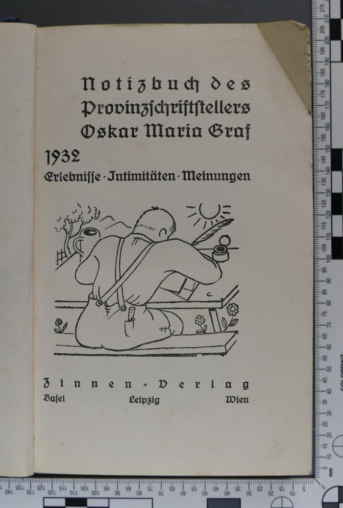  10317: Notizbuch des Provinzschriftstellers Oskar Maria Graf. 1932. Erlebnisse, Intimitäten, Meinungen (1932)