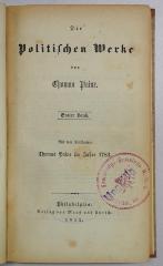 SH 1835-1 : Die politischen Werke von Thomas Paine. 1 (1852)