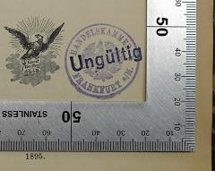 - (Handelskammer Frankfurt am Main), Stempel: Name, Ortsangabe, Berufsangabe/Titel/Branche; 'Handelskammer Frankfurt a/M.'. 